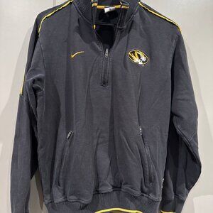 Missouri Tigers Sweater Men Medium Black Nike Sweatshirt 1/2 Zip Mizzou Football
